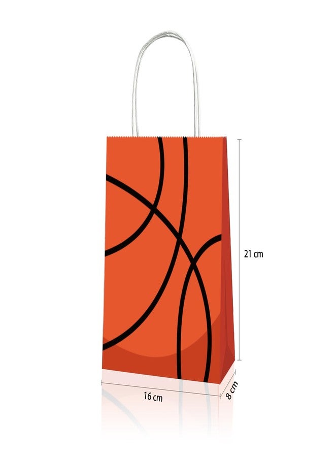 Qpout 12 Pack Basketball Gift Bags Bulk, Basketball Goodie Treats Bag for Team Snacks, Girls Boys Basketball Team Bag, Basketball Party Favors Bags for Birthday, Paper Candy Bags - Image 3